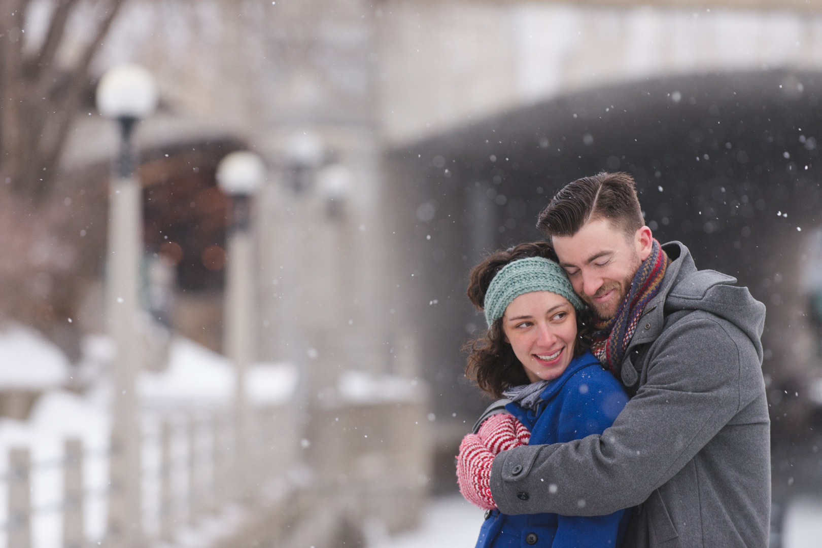 Downtown Ottawa winter engagement photo session