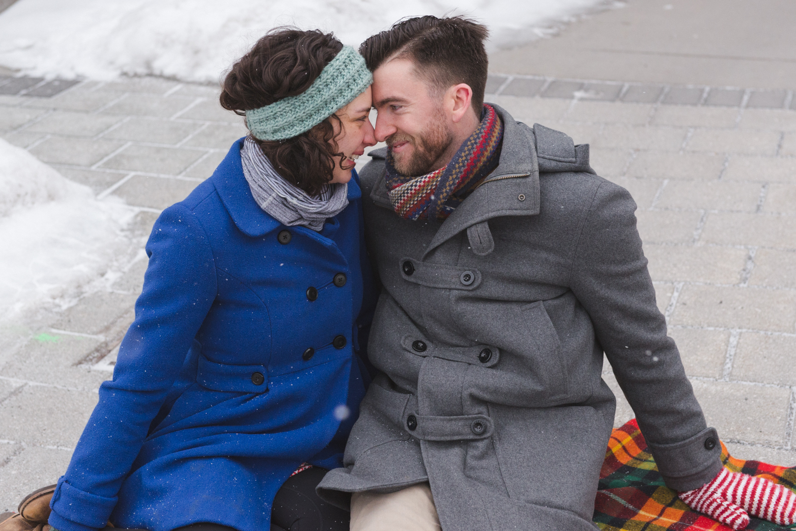 Downtown Ottawa winter engagement photo session