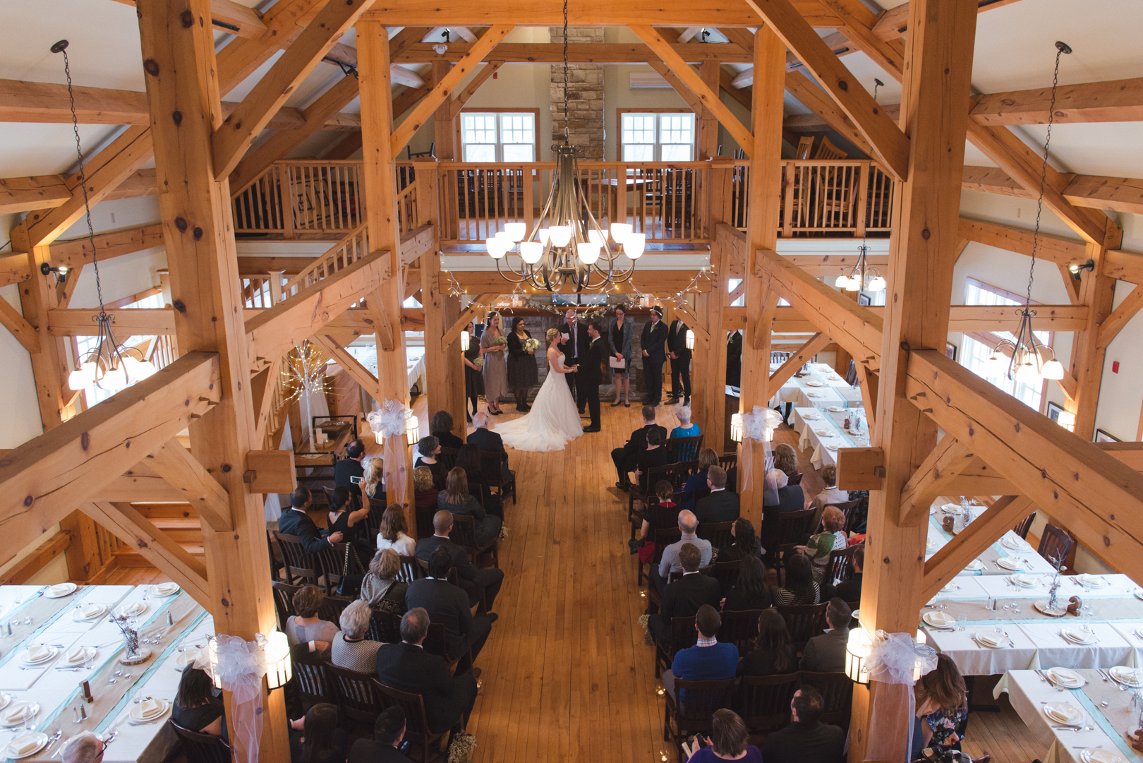 Image from above at Temples Sugar Bush wedding