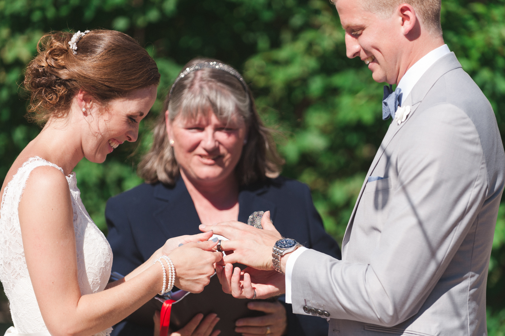 exchanging of the rings at strathmere garden house