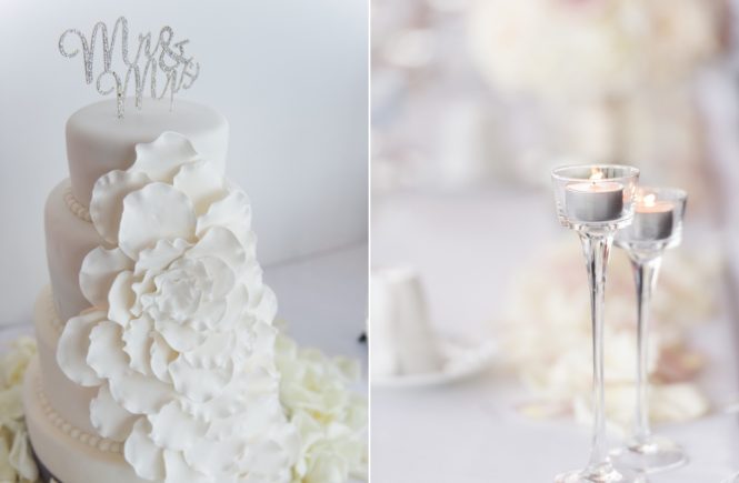 Wedding cake and candles