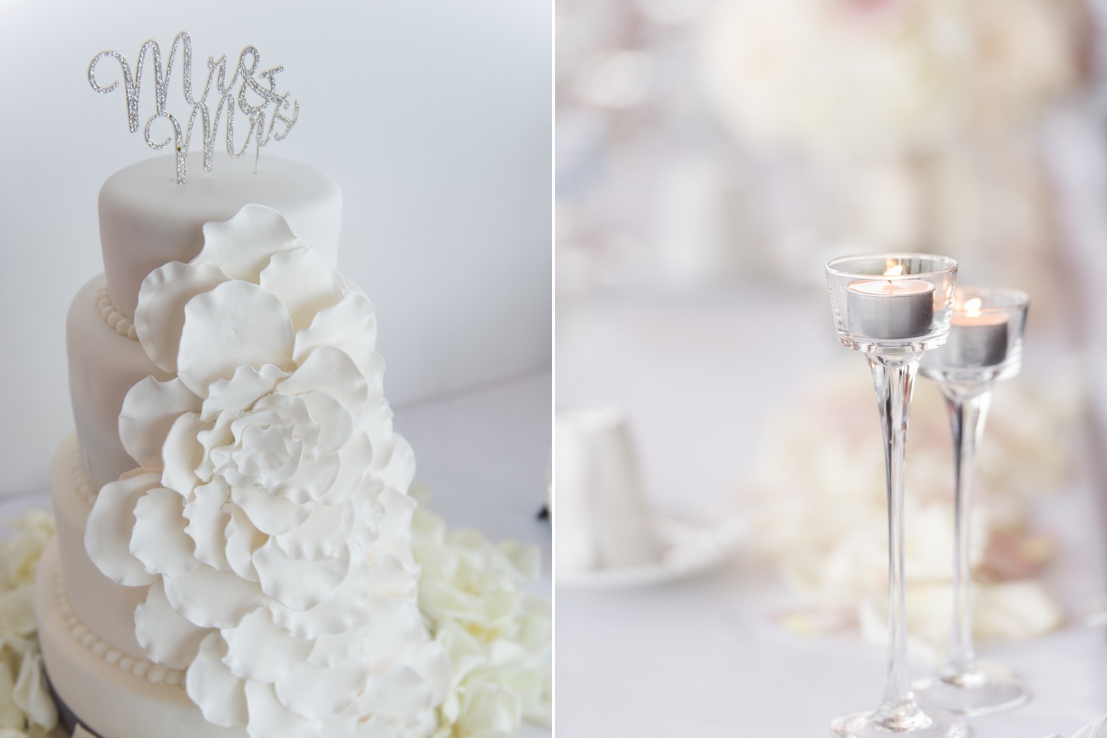Wedding cake and candles