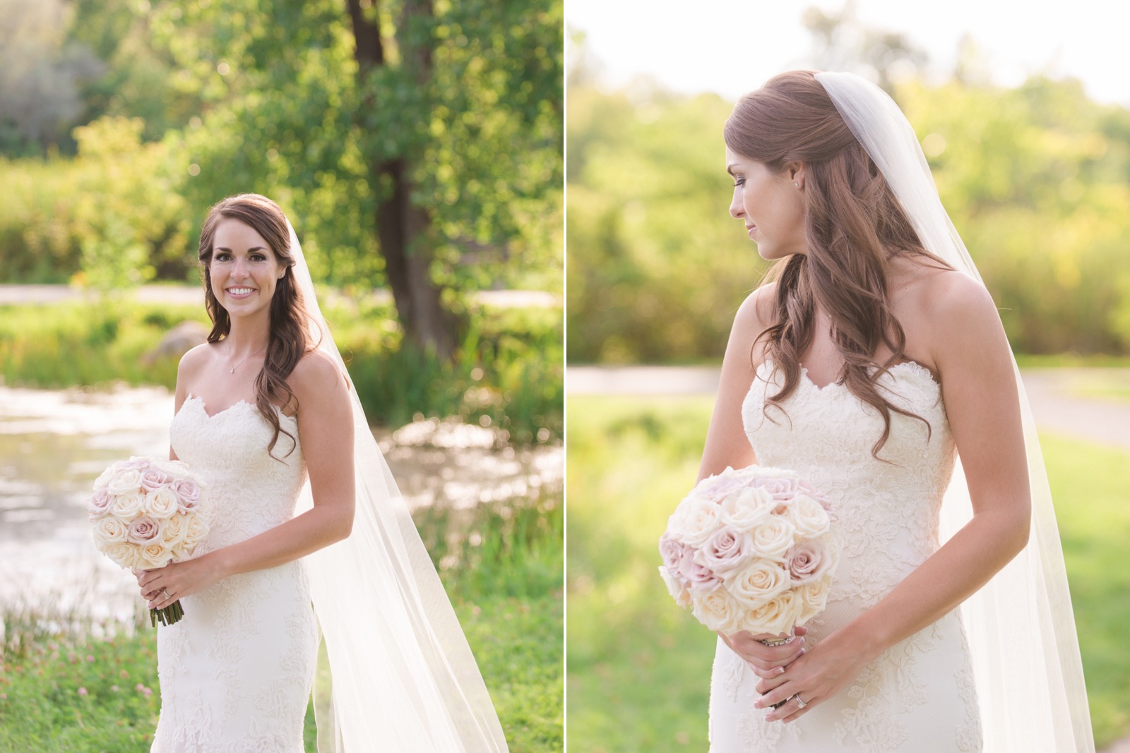 beautiful bride at the arboretum by dow's lake in Ottawa