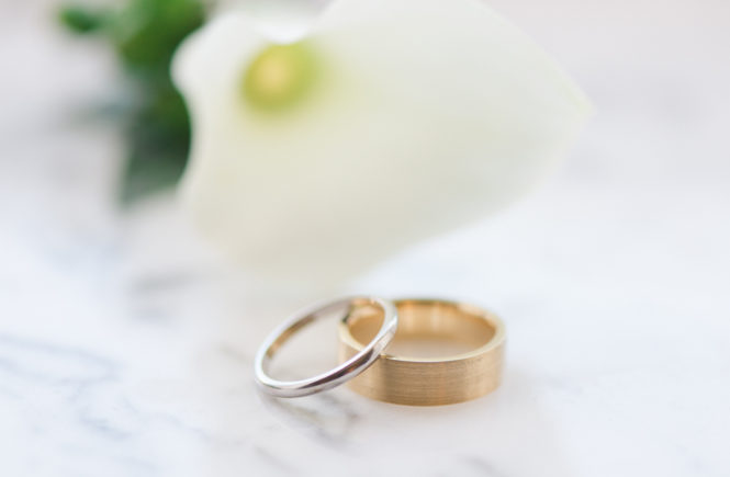 yellow gold and white gold wedding bands