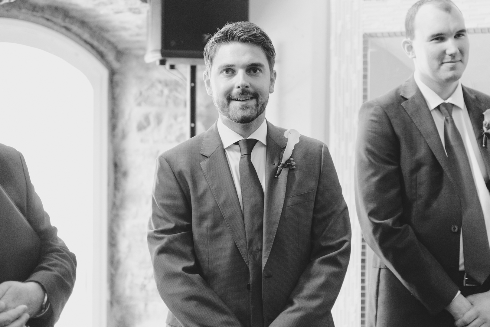 groom seeing his bride for the first time at restaurant eighteen in ottawa