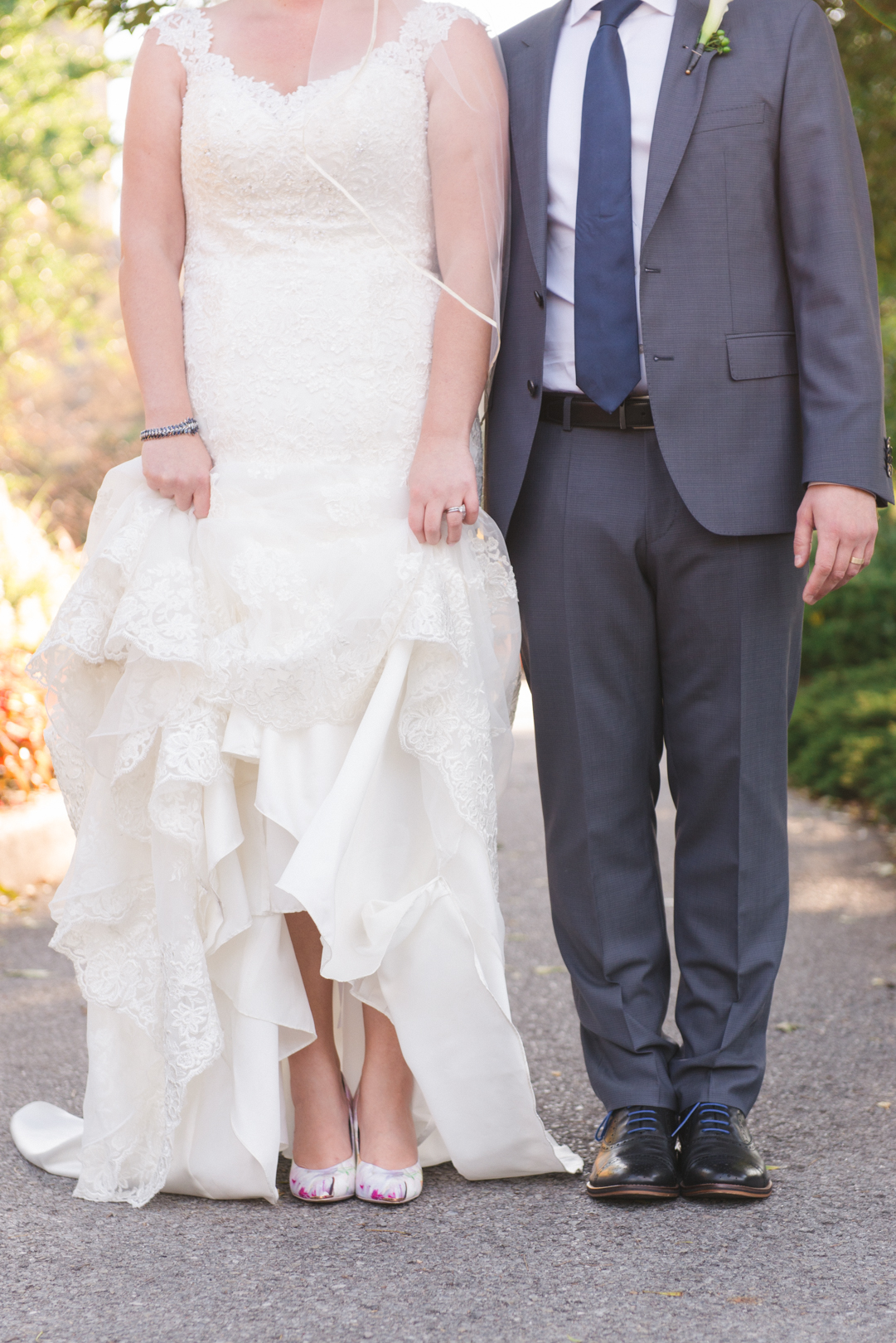 shoe shot of bride and groom