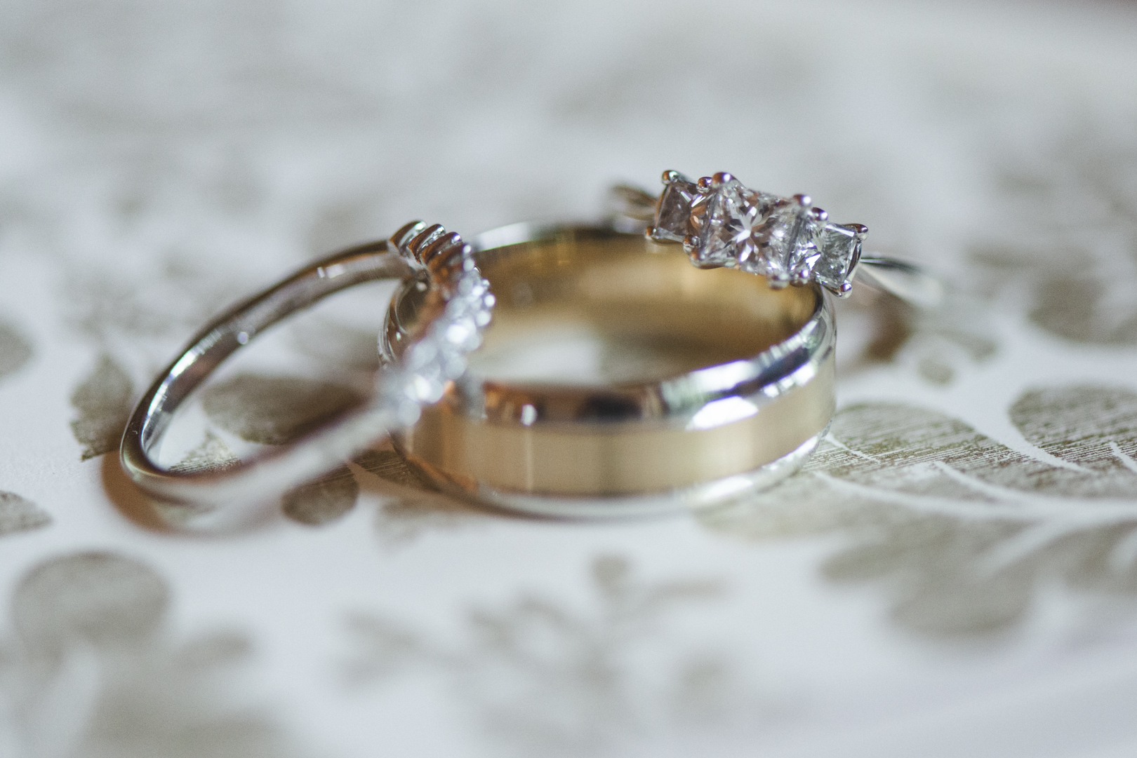 rings and wedding invitation