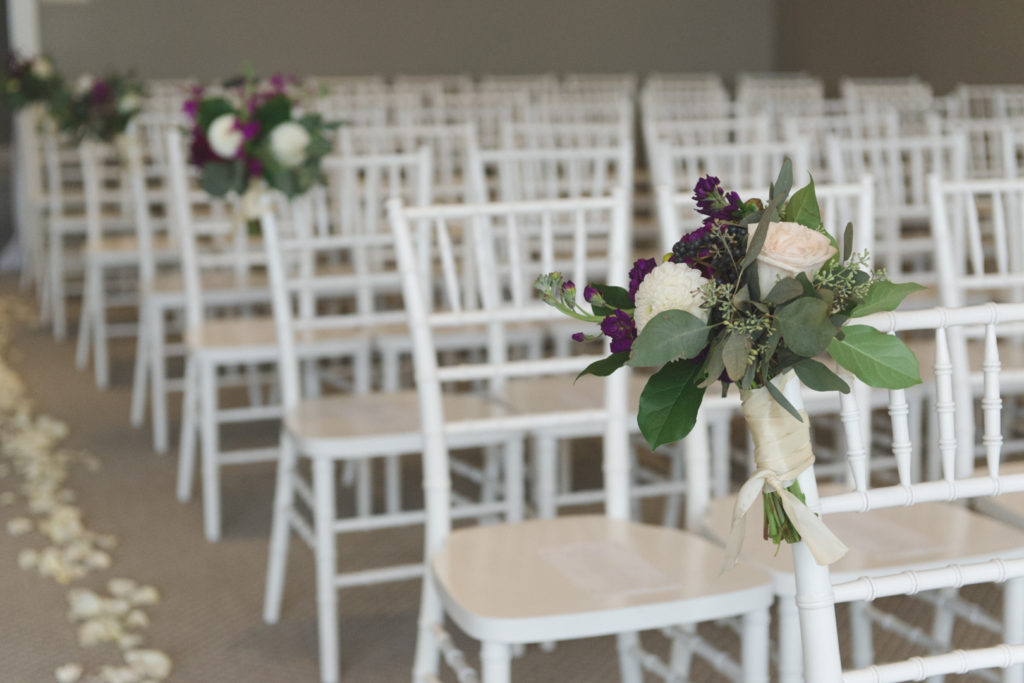 indoor wedding ceremony at le belvedere