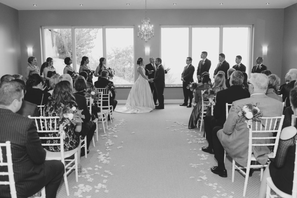 indoor ceremony at le belvedere