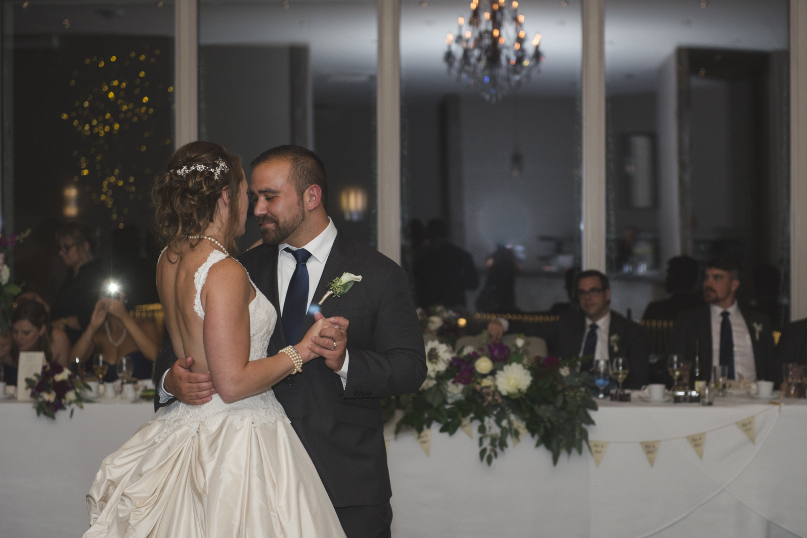 bride and groom first dance at le belvedere