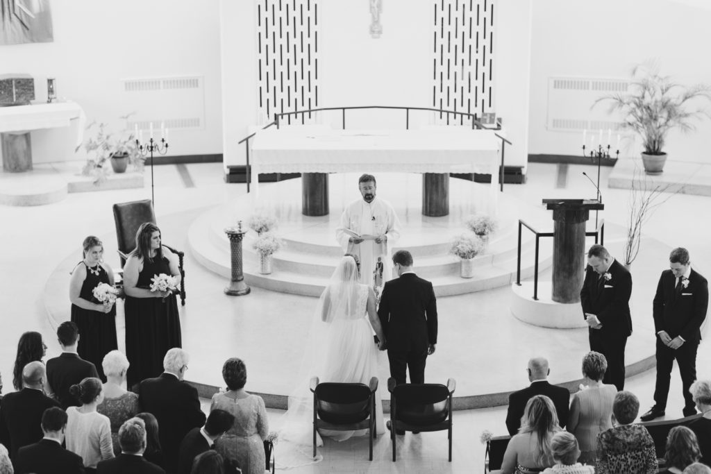 church wedding from balcony