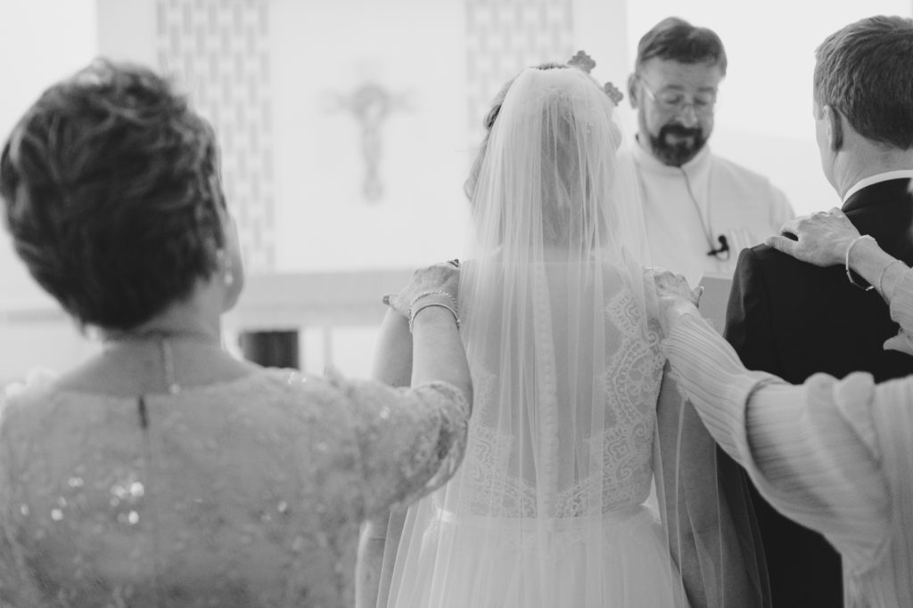 wedding ceremony at st basils parish in ottawa