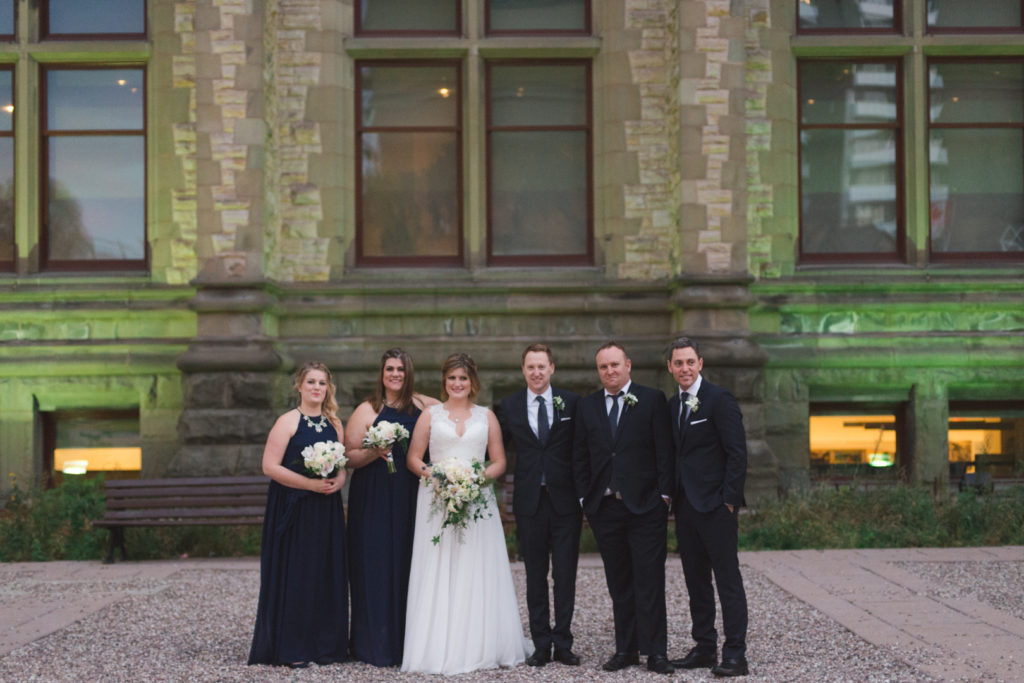 wedding party outside the museum of nature in ottawa