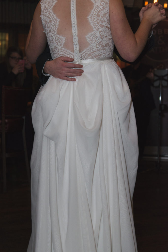 bride and groom first dance at luxe bistro in ottawa