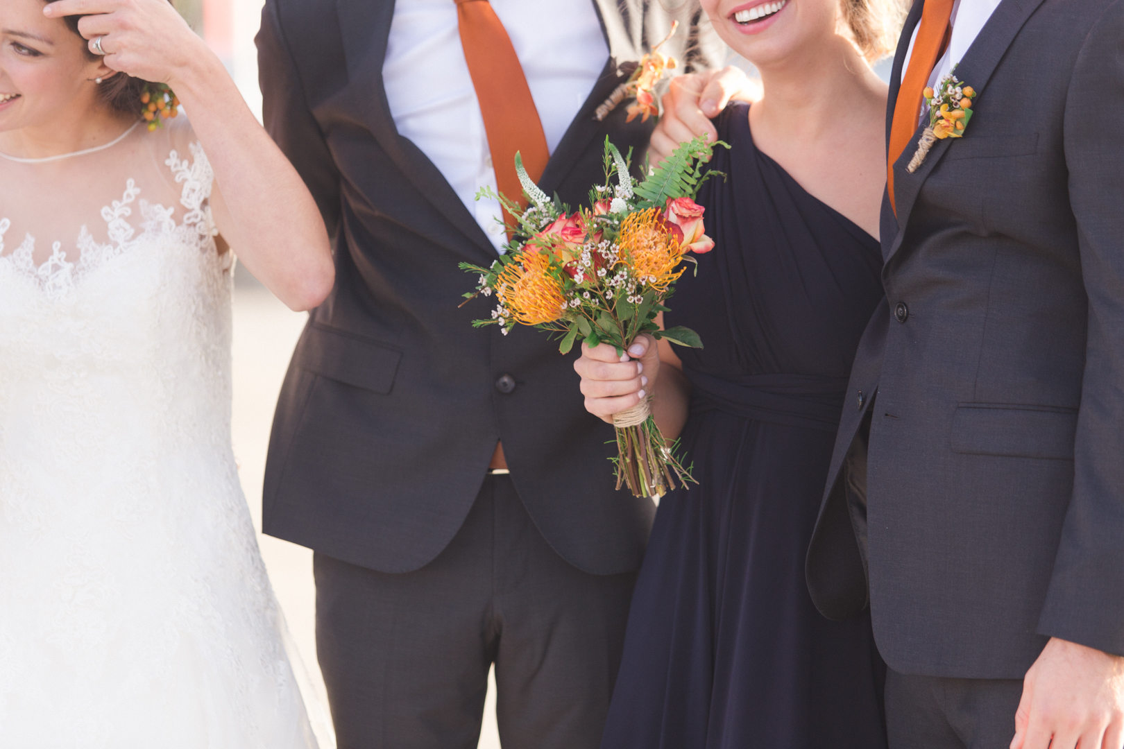 bridesmaid holding pollen nation bouquet