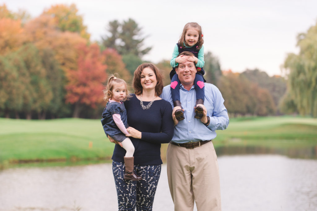 family by the pond at the ottawa hunt club golf course