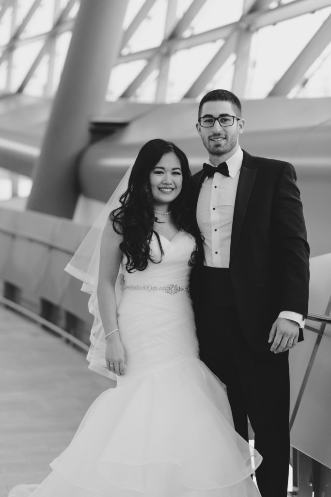 Bride and groom portrait at the Shaw Centre