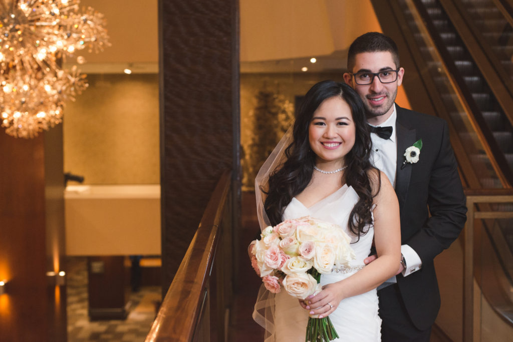 Bride and groom portrait at the Westin Hotel in Ottawa