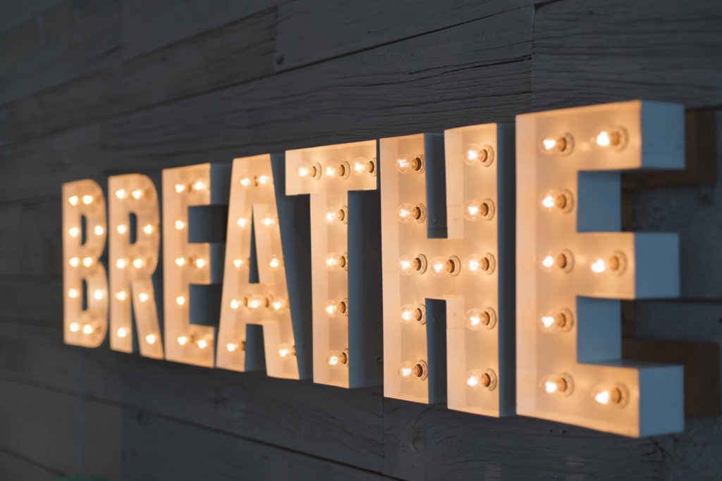 Breathe sign at Yogatown