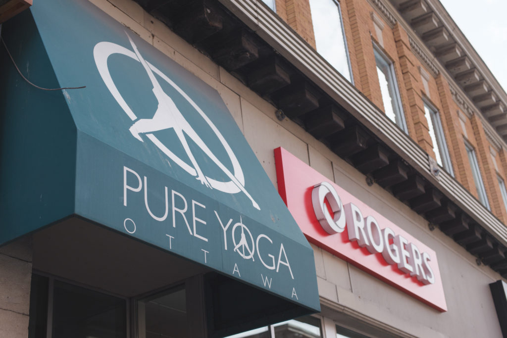 Pure Yoga Ottawa centretown sign
