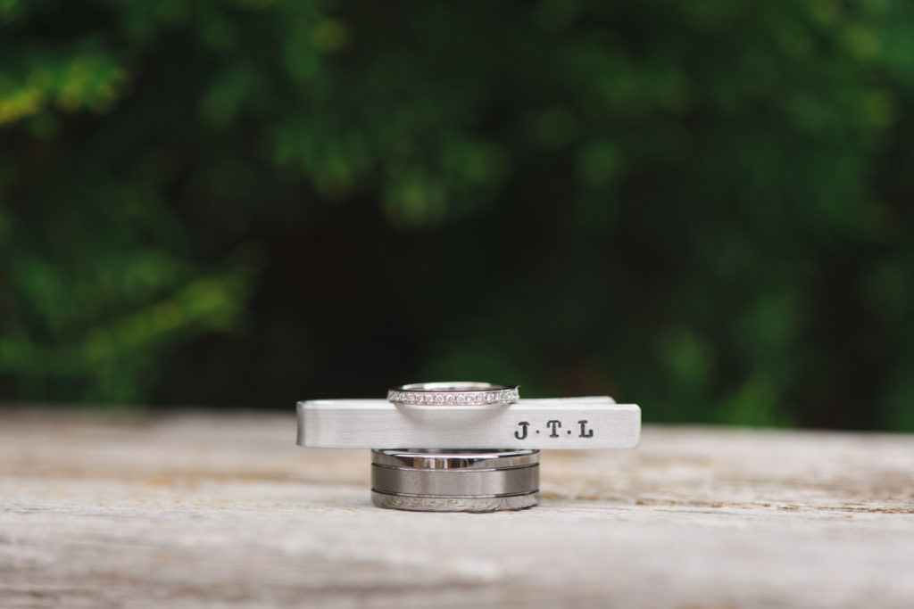 wedding bands and engraved tip clip