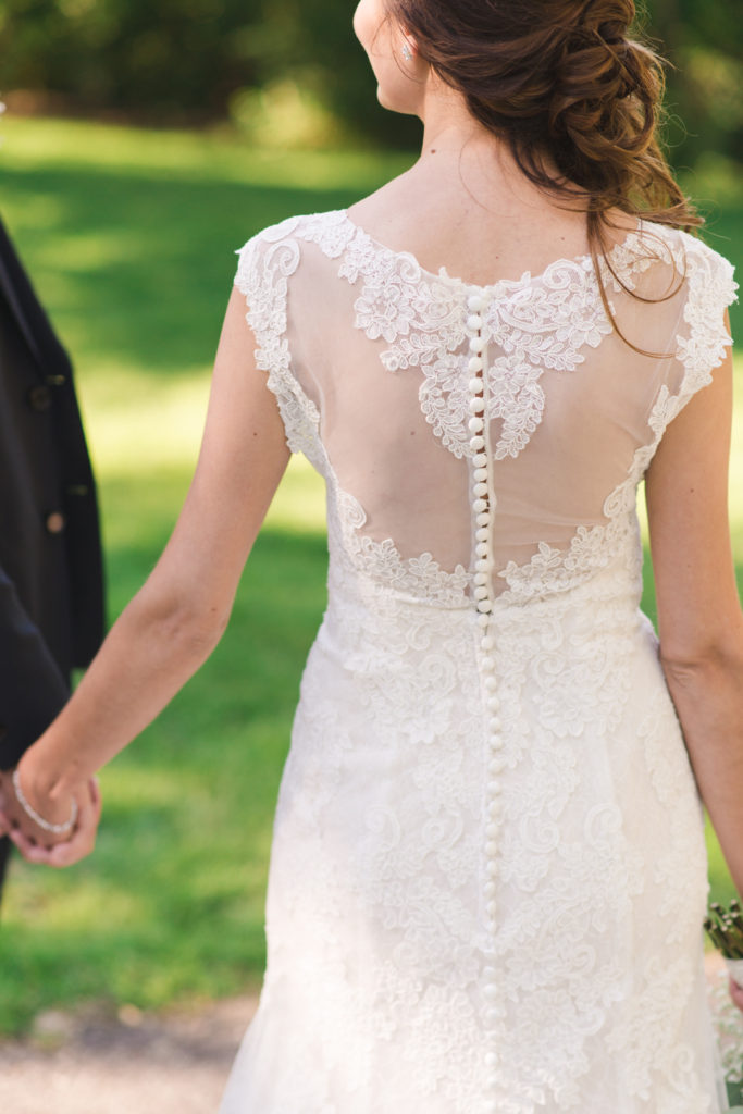 back of bride's dress