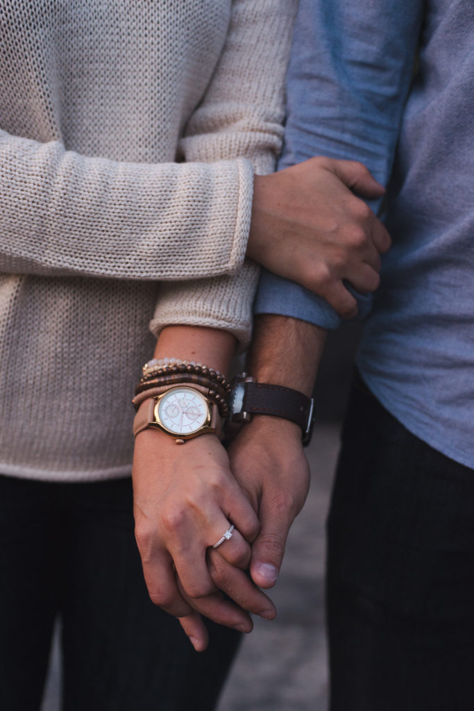 photo of engaged couples hands