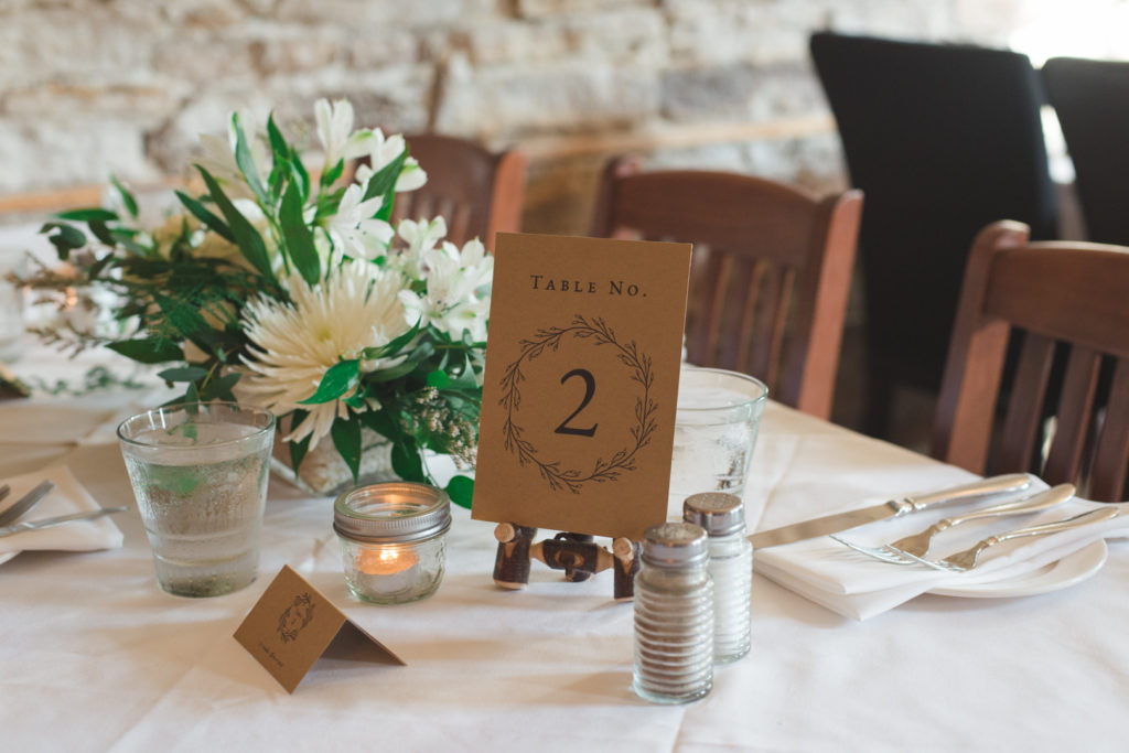 craft table numbers at the stone cellar in perth ontario