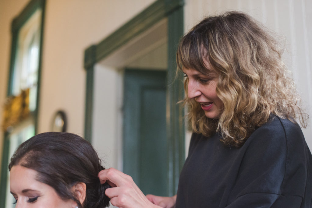 Jenny from Jet Black Hair doing wedding hair