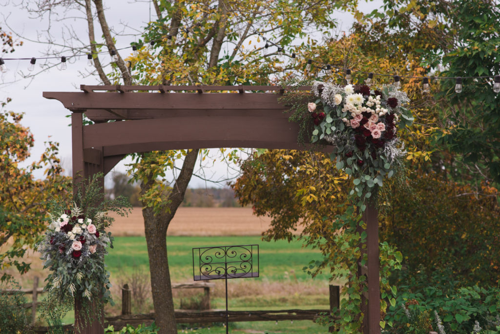 floral archway at Strathmere Lodge