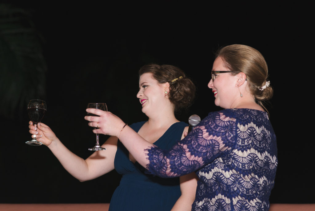 bridesmaid toast during wedding reception