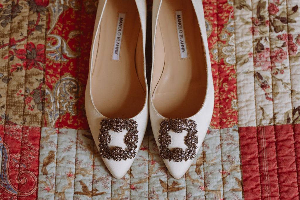 bride's Manolo Blahnik wedding shoes