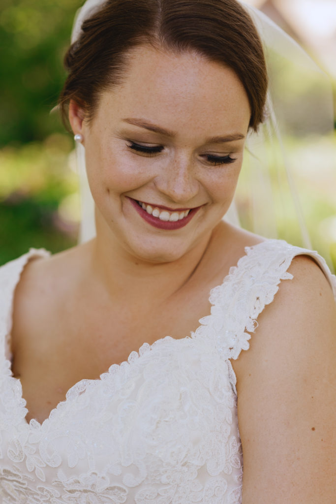 portrait of the bride smiling