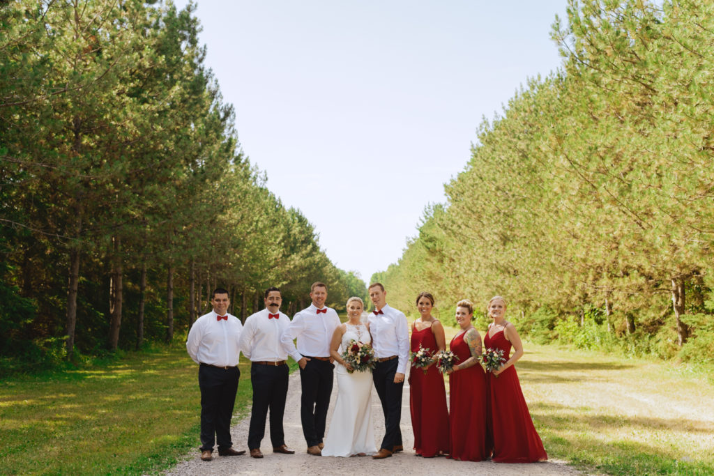 wedding party at Saunders Farm