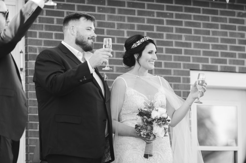 bride and groom toast