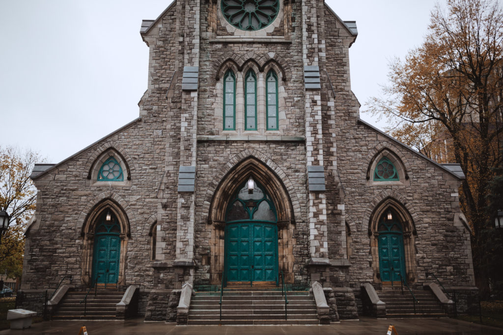 Saint Patrick Basilica church in Ottawa on a gloomy fall day