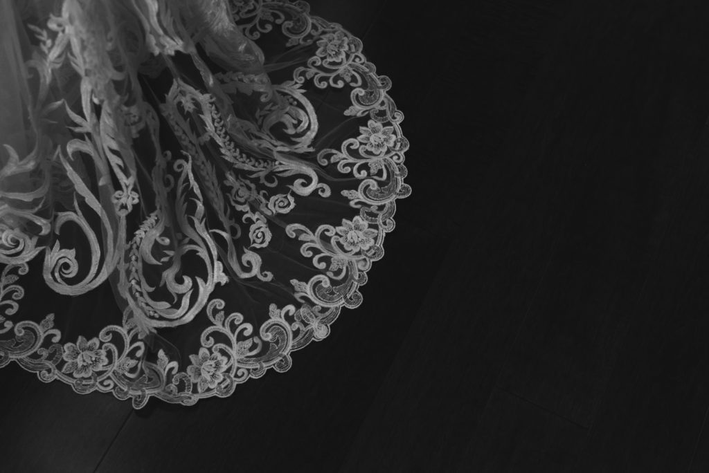 lace of bride's dress