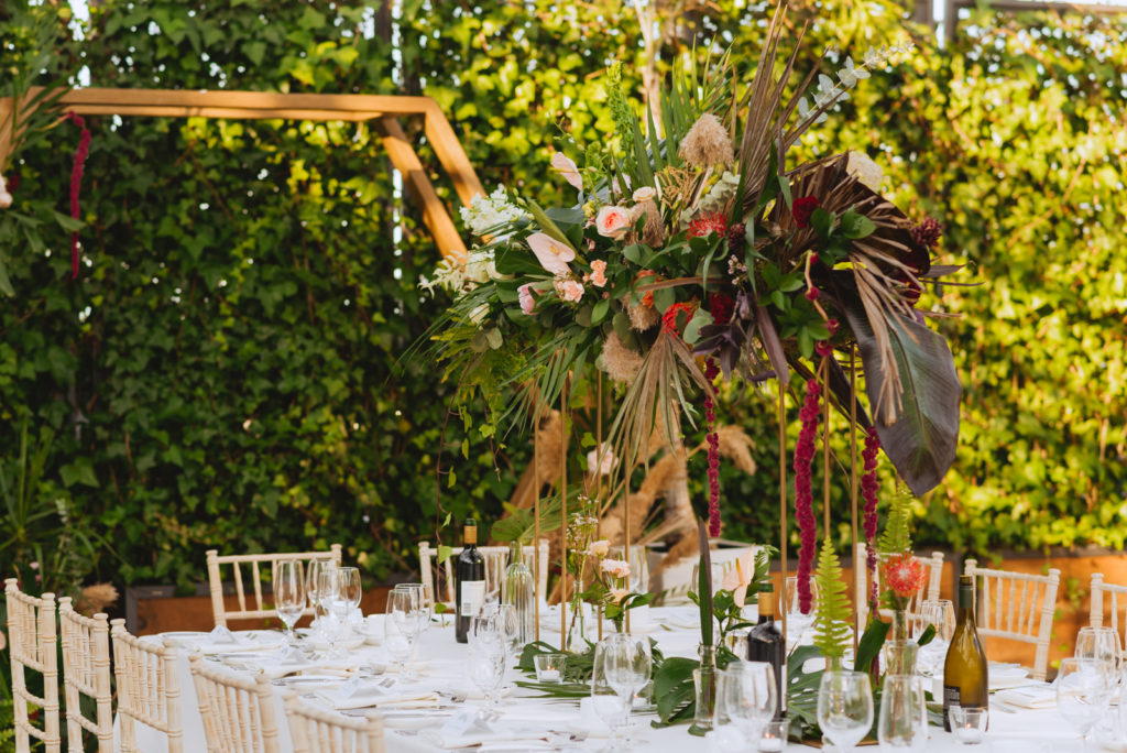 greenhouse wedding reception decor