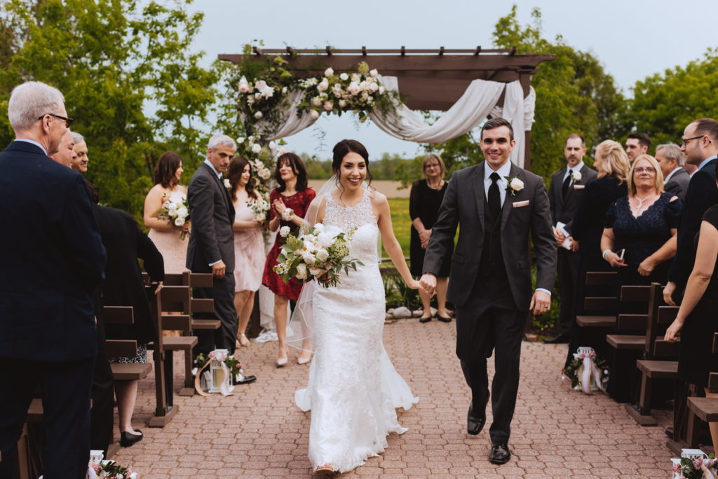 bride and groom recessional as husband and wife