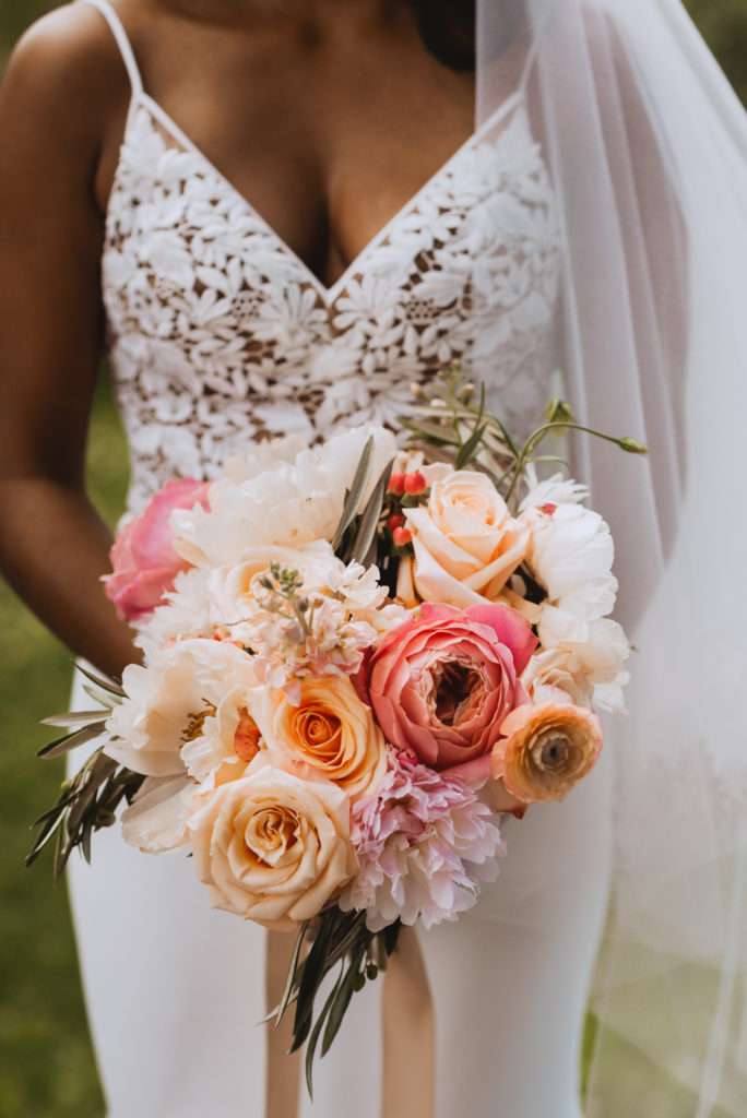 amethyst floral wedding bouquet