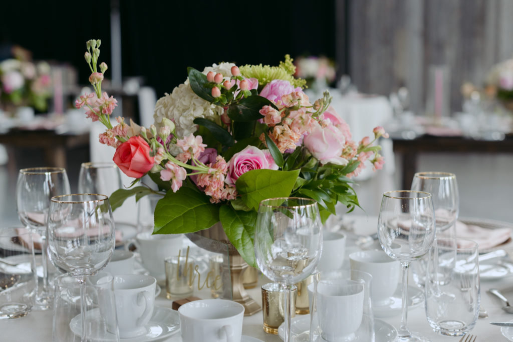 wedding reception decor floral centrepieces