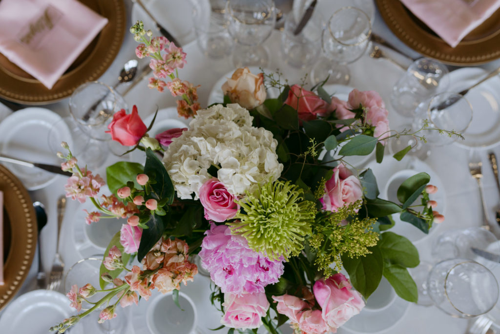 wedding reception floral centrepieces