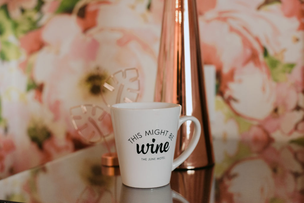 coffee mug that says "this might be wine"