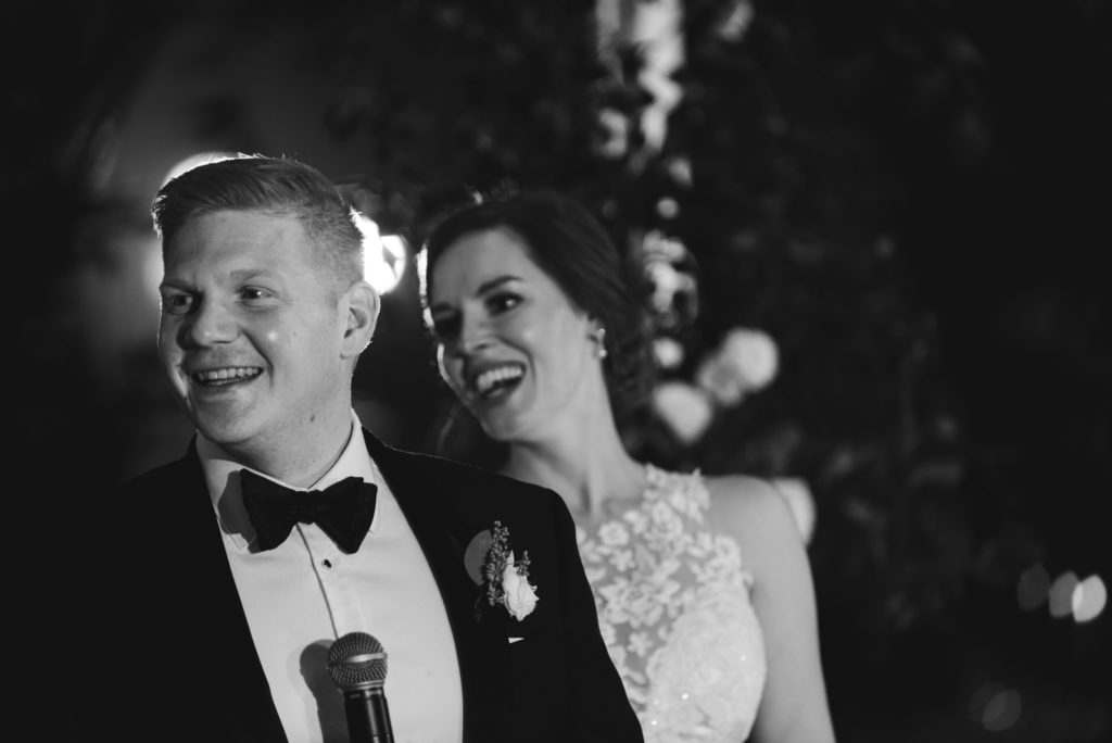 bride and groom speech at le belvedere wedding in wakefield