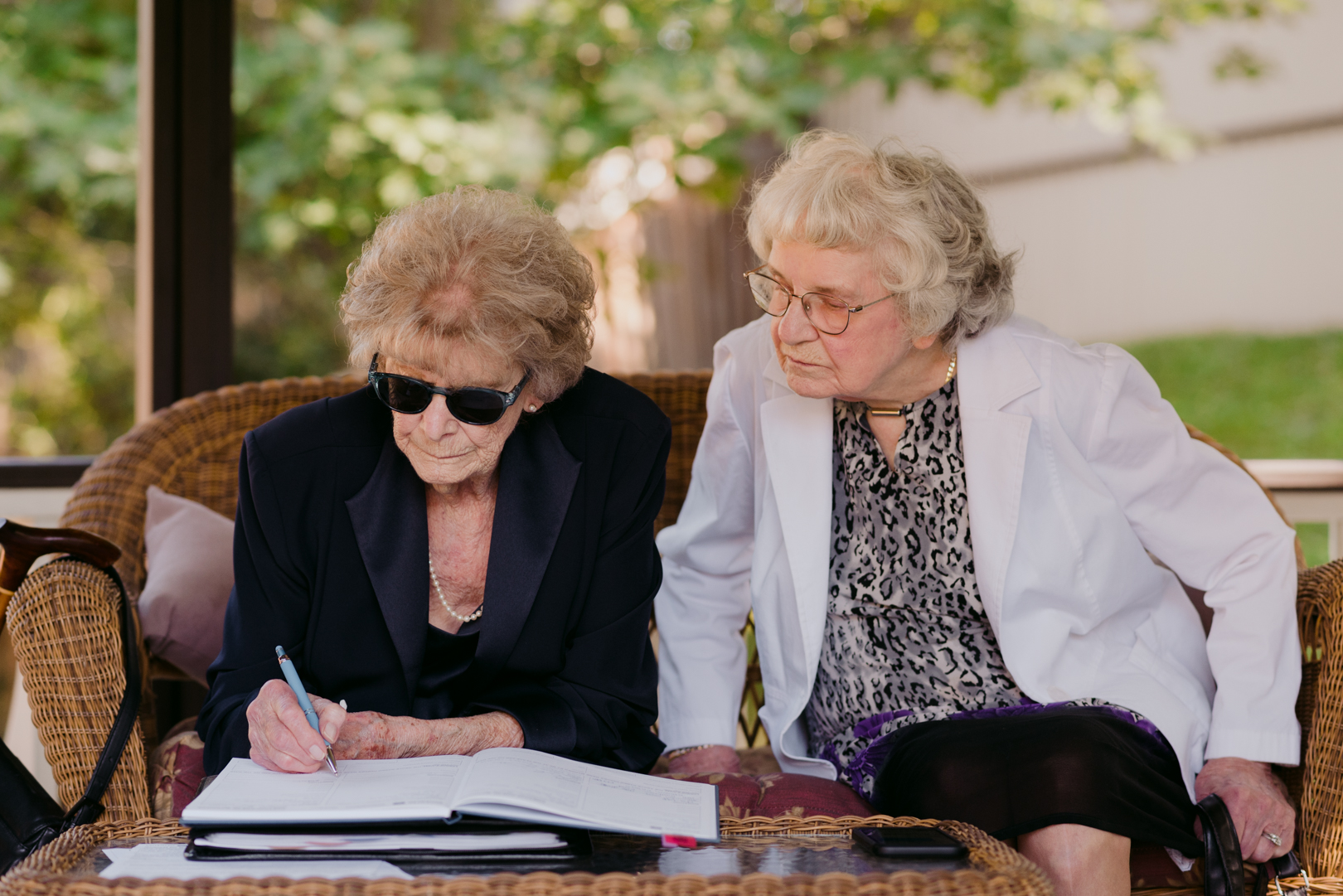 grandmothers signing as witnesses on marriage license