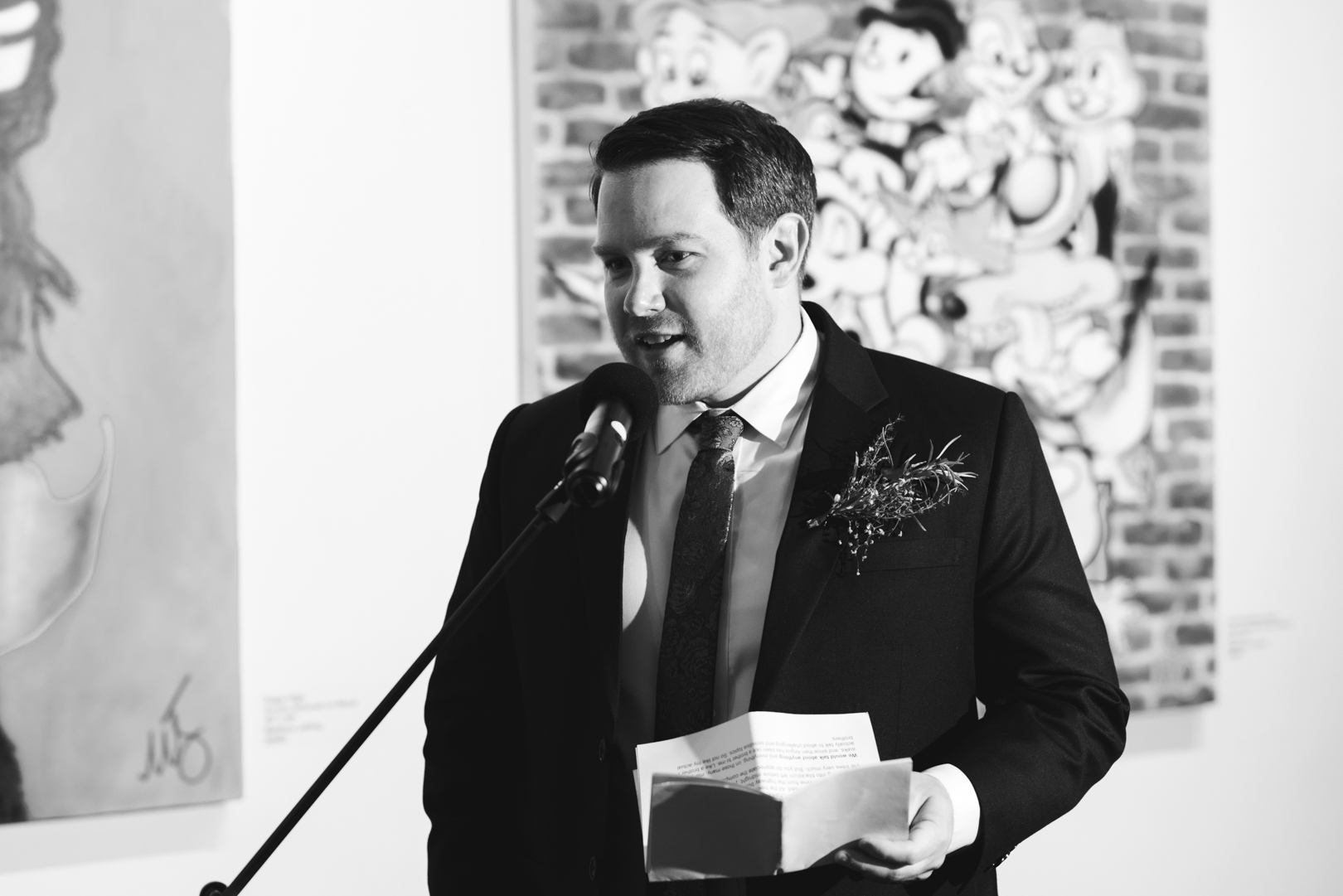 best man speech at Orange Art Gallery wedding