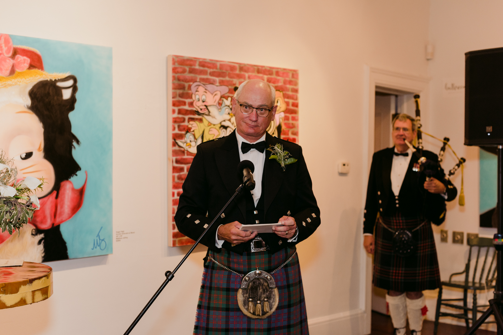 father of the groom giving speech at Orange Art Gallery wedding