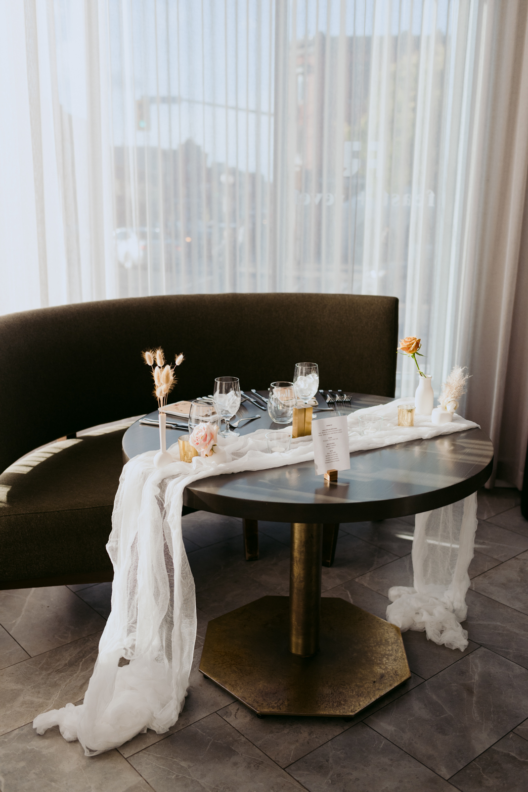 sweetheart table at Feast and Revel Andaz Hotel wedding