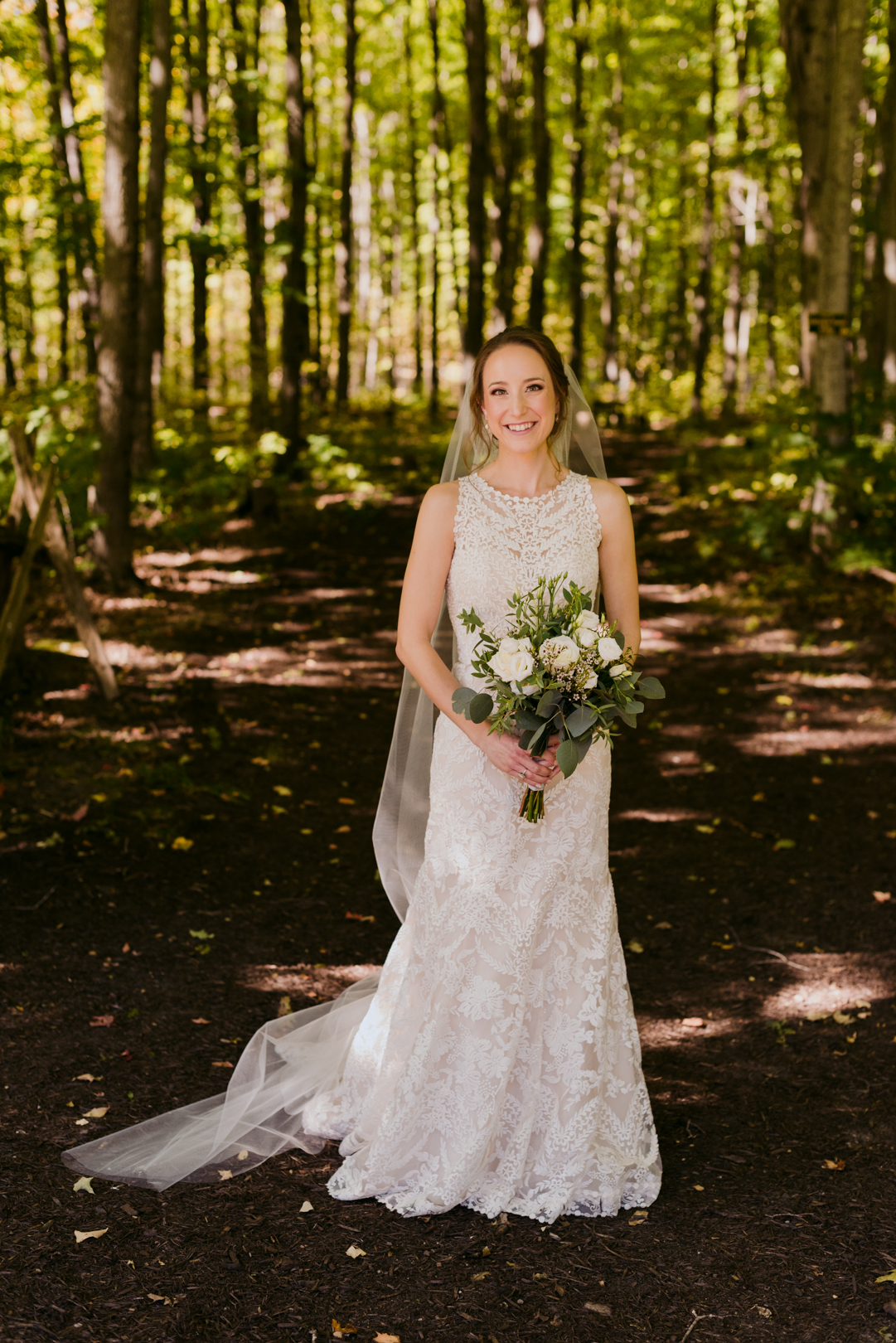 bride in a forest