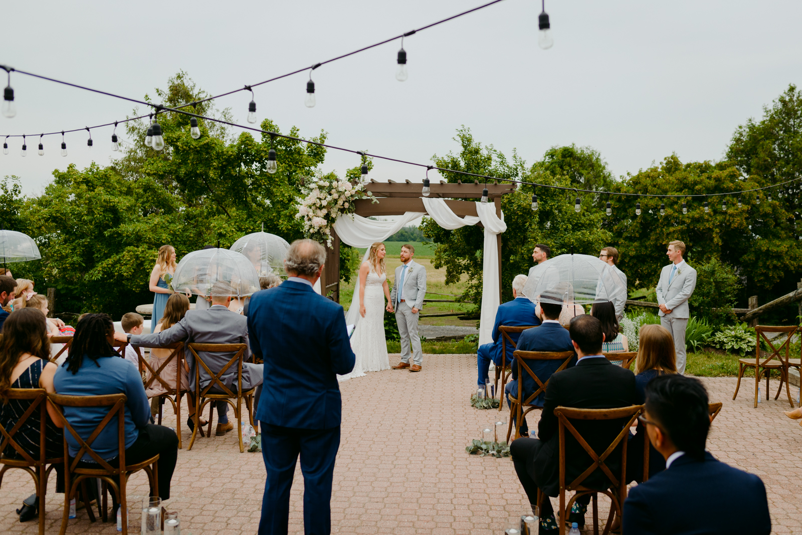 outdoor wedding ceremony at strathmere lodge